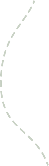 縦に波打ち左側に膨らむ点線の装飾