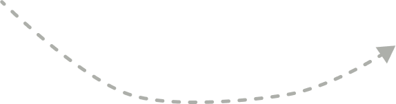 点線の右向き矢印イラスト