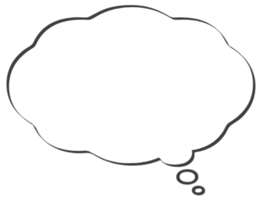 もくもく雲のような形の吹き出しイラスト