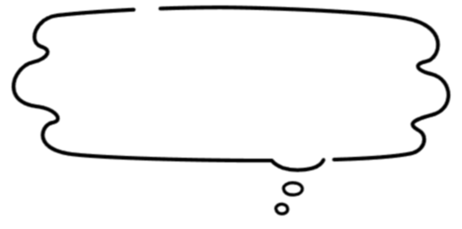 もくもくとした白い吹き出しのイラスト