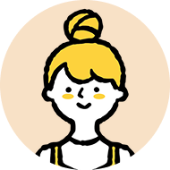 明るい表情の女性キャラクターのイラスト