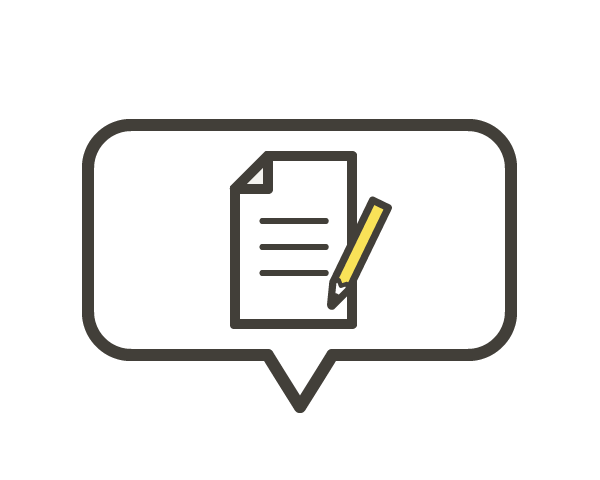 申し込みを表す吹き出しアイコン