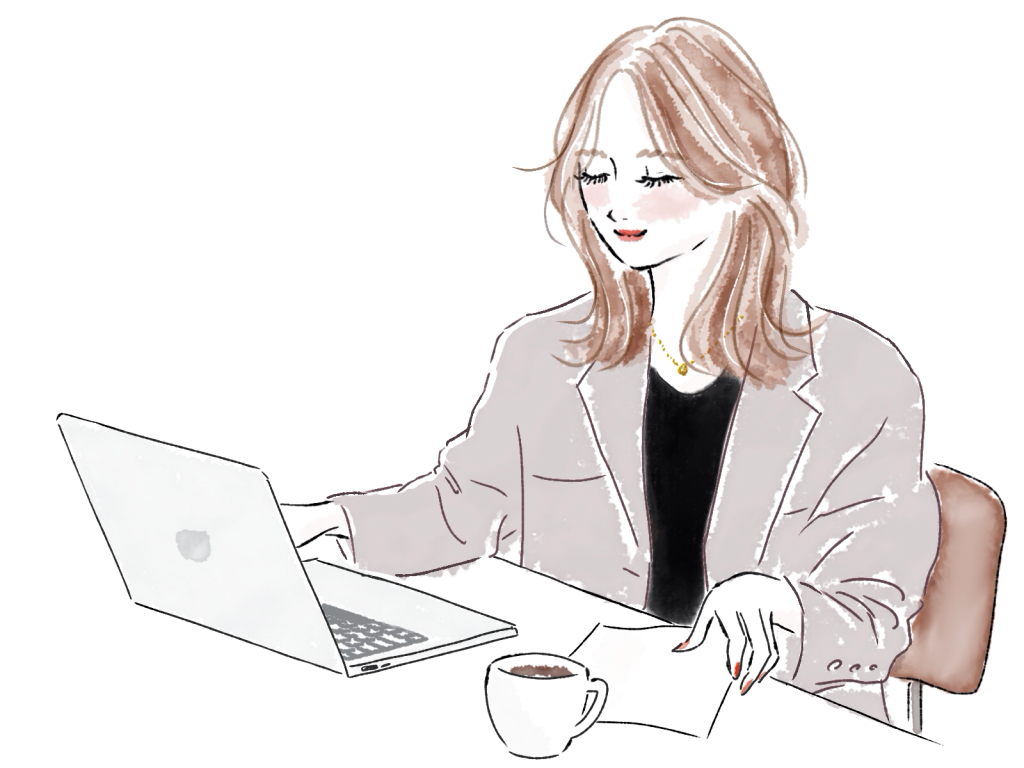 優雅にデスクワークで仕事をこなす女性