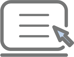 クリック操作を表すパソコン画面のアイコン