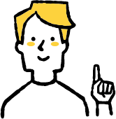 人差し指を立てる男性イラスト